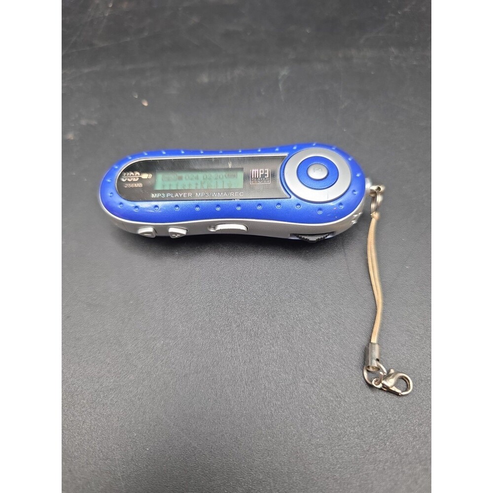 Portable Handheld MP3 Player Gray Silver Blue TESTED VTG 2000's Digital Audio